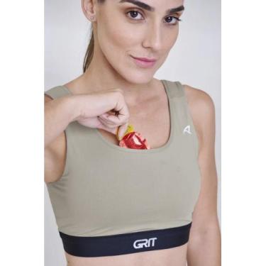Imagem de Top Authen Grit Bossa Reto - feminino - verde e laranja, Areia, Laranj