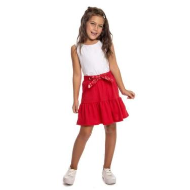 Imagem de Conjunto Blusa Regata E Shorts Saia Com Lenço Personalizado - By Gus, 