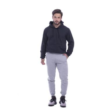 Imagem de Conjunto Masculino de Moletom TechMalhas Canguru liso flanelado, Blusa