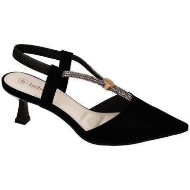 Imagem de Sapato Scarpin Salto Médio Feminino Bebecê T3814-334, Preto, 38