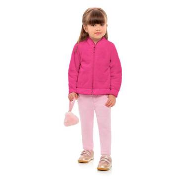 Imagem de Jaqueta Infantil Menina Fleece Plush Inverno Fúcsia Kamylus, Fúcsia, 2