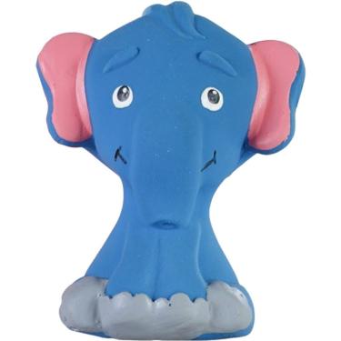Imagem de Brinquedo para Cachorro em Látex Bene Casa Bichinho Encanto Animais da Selva Elefante Azul 12cm 1 Unidade