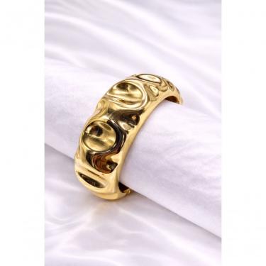 Imagem de Bracelete Feminino 13000B em Liga Metálica 6cm X 5cm Dourado Largo Elegante Moderno