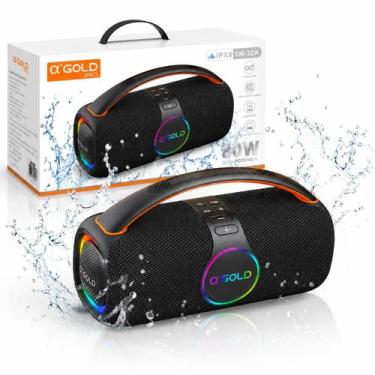 Imagem de Caixa de som boombox a'gold 80w bluetooth rgb tws ipx6 - A GOLD