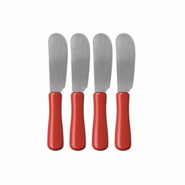 Imagem de Kit Espátulas de Cozinha Inox Vermelho 10cm Art House