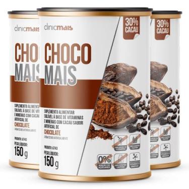 Imagem de Kit 3 Choco Mais Clinicmais sabor Chocolate 150g - Clinic Mais