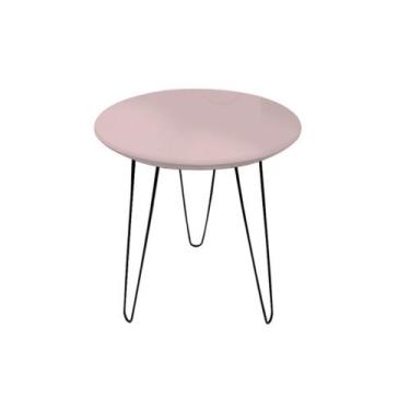 Imagem de Mesa de Canto/Lateral  Pés de Ferro / Tampo Vidro 42x53 - Dia Designer