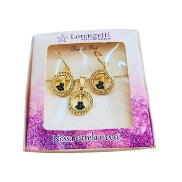 Imagem de Conjunto Colar E Brincos Feminino Folheado A Ouro Cor:Nossa Senhora Ap