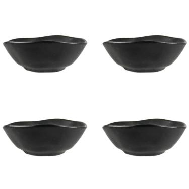 Imagem de Conjunto de Cumbucas Ryo Volcano 4 Peças 500ML Porcelana Acabamento Acetinado Preto Oxford
