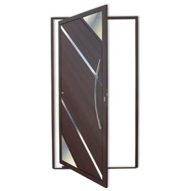 Imagem de Porta de Alumínio Pivotante Lambril 210x100cm com Puxador Corten Super