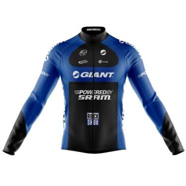Imagem de Camisa Ciclismo Giant Manga Longa Zíper Full Proteção UV Dry Fit -, Az