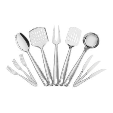 Imagem de Conjunto de 24 Talheres de Mesa Laguna e 5 Utensílios em Inox Extrata 