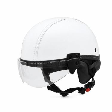 Imagem de Capacete Coquinho Kraft Com Viseira Bike Moto Elétrica, M, Branco