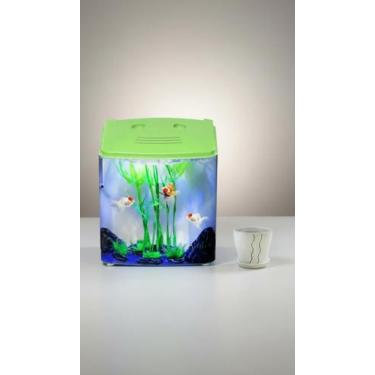 Imagem de Aquário Decorativo 5.5L com Filtro e Iluminação Verde - Congratulation