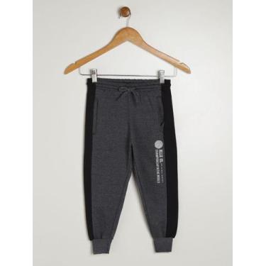 Imagem de Calça Moletinho Com Punho Infantil Para Menino- CHUMBO/PRETO - Nell Ki