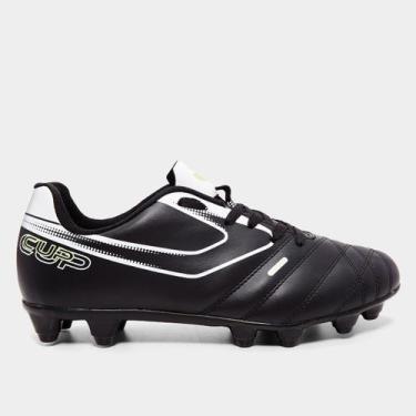 Imagem de Chuteira Campo Topper Cup VIII Masculina, Preto, Branco, 40