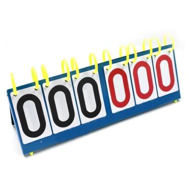 Imagem de Placar Manual de Mesa Grande 6 Dígitos Contador Triplo Até 999 para Basquete Futebol e Vôlei com Números Grandes