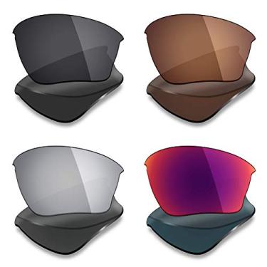 Imagem de 4 pares de lentes polarizadas de substituição Mryok para óculos de sol Oakley Half Jacket XLJ – Stealth Black/Bronze Brown/Silver Titanium/Midnight Sun