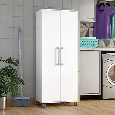 Imagem de Armario Lavanderia Marcela 2 Pts 1,40m Com Rodinhas Branco