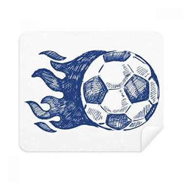 Imagem de Pano de limpeza de futebol com estampa azul chama, 2 peças, tecido de camurça