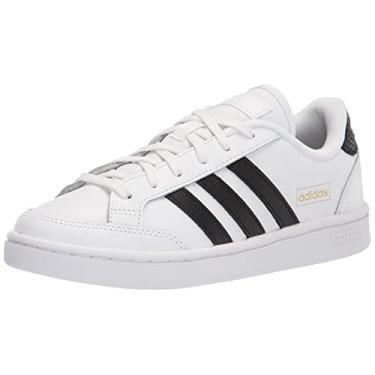 Imagem de adidas Tênis feminino Grand Court Se, Branco/preto/dourado metálico, 7.5