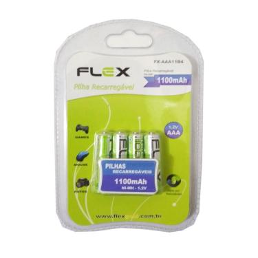 Imagem de Pilha Recarregavel Aaa 1100Mah Palito Flex C/4