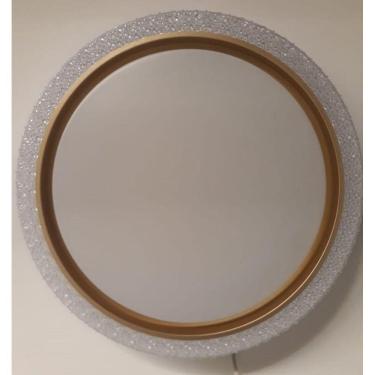 Imagem de Plafon Sobrepor Almaz Cristal Detalhe Dourado 50cm Led 48W 3000K a 6000K Bivolt DS9960 Delis