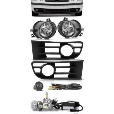 Imagem de Kit Farol de Milha Neblina Vw Polo 2003 2004 2005 2006 Botão Alternativo + Kit Lâmpada Super LED 6000K