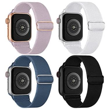 Imagem de Pulseira de nylon elástico compatível com Apple Watch séries 11, 10, 9, 8, 7, 6, 5, 4, 3, Ultra/SE 3 2 1