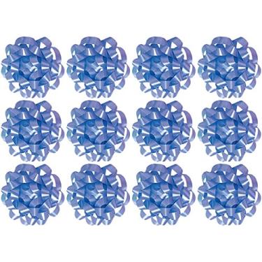 Imagem de The Gift Wrap Company Laços decorativos para presente de confetes, médio, azul claro, pacote com 12