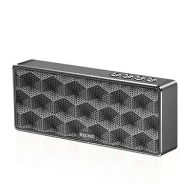 Imagem de Mini alto-falante Bluetooth com suporte de telefone/microfone integrado, alcance Bluetooth de 10 metros, graves aprimorados para viagens em família ao ar livre, preto