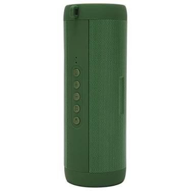 Imagem de PUSOKEI Alto-falante Bluetooth sem fio, alto-falante portátil impermeável com redução de ruído com lanterna para chuveiro, acampamento, caminhada, bateria de 1800 mAh, 10 horas de reprodução (verde)