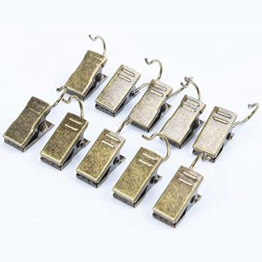 Imagem de 20 peças clipes de cortina de metal resistentes e duráveis ganchos de chuveiro acessórios para cortinas de sala de estar braçadeiras clipes de cortinas suporte de anéis, clipes de bronze