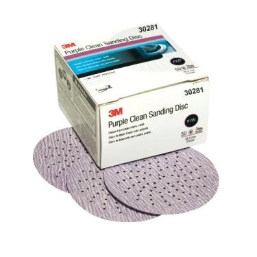 Imagem de 3M Disco de Lixamento 30281 Hookit roxo 7,62 cm P120 Grit Clean (pacote com 4)