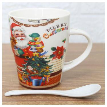 Imagem de Caneca De Natal Papai Noel Com Colher Cerâmica 300ml