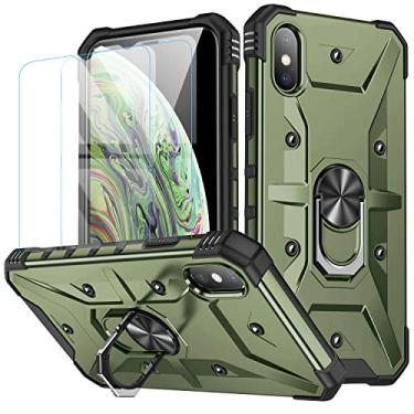 Imagem de Capa para iphone XR (2 protetores de tela de vidro temperado), iphone XR Case (verde)