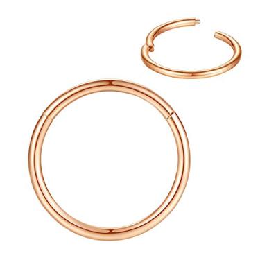 Imagem de Followmoon Piercing de nariz em aço cirúrgico 316L, argola para septo, argola articulada, segmento articulado, piercing labial, para cartilagem, helix, tragus, conch Rook 20g, 18g, 16g, 14g, 12g, 10g, 8g, diâmetro interno de 5 mm a 22 mm, não conhecido,