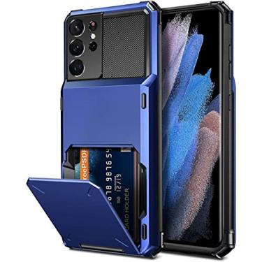 Imagem de Carteira 4 slot para cartão de crédito estojo para Samsung Galaxy S21 Ultra S20 FE S7 S8 S9 Plus Note 20 10 9 8 A9 A7 2018 Capa, Azul Marinho, Para Galaxy Note 10
