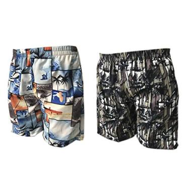 Imagem de Kit 2 Bermudas Surf Estampada Praia Tactel Masculina Adulto 02C-04C P