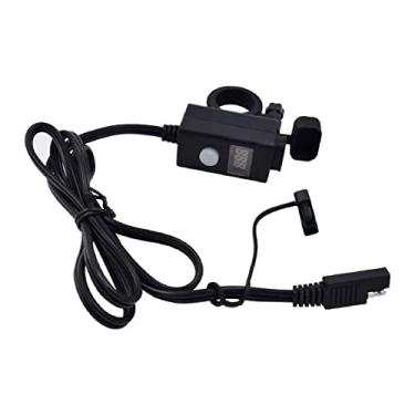 Imagem de 1 carregador de cabo USB para motocicleta SAE para USB de 200 g com braçadeira de adaptador de visor de voltímetro LED oculto