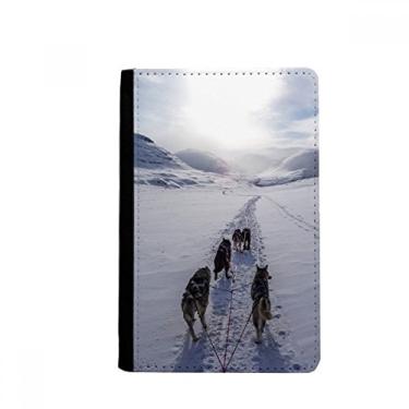 Imagem de Porta-passaporte com imagem de animal de neve Husky de cachorro capa carteira porta-cartão, Multicolorido.