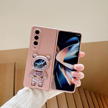 Imagem de Para Samsung Galaxy Z Fold 4 Estojo para Celular Bonito Astronauta Espacial Suporte Suporte Z Fold 3 2 Capa Branca, 03, Ouro Rosa, Para Z Fold 3