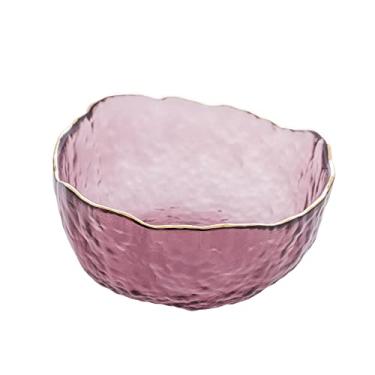 Imagem de BOWL TAJ WOLFF DE CRISTAL MARTELADO COM BORDA DOURADA 13x6,5M ROSA