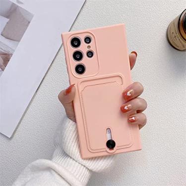 Imagem de Estojo macio de silicone líquido para Samsung Galaxy S22 S21 Plus Ultra S20 FE A03S A82 A72 A52 A32 A22 A51 A71 Carteira capa titular do cartão, PK, para S22Ultra