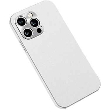 Imagem de RAYESS Capa de telefone traseira ultrafina, capas de couro à prova de choque para Apple iPhone 13 Pro Max (2021) 6,7 polegadas [lentes com tudo incluído] (cor: branco)