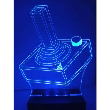 Imagem de Luminária Decorativa Abajur Game Atari Personalizada C/ Nome - Woodbac