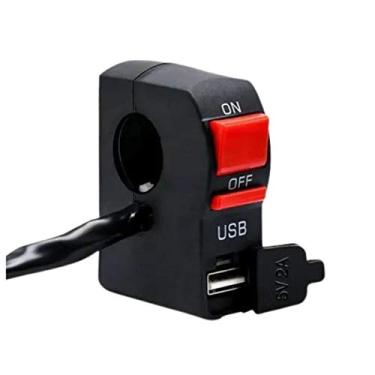 Imagem de Botão Interruptor Liga Desliga Carregamento Usb Motos