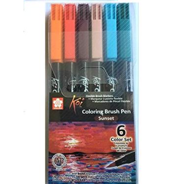 Imagem de CANETA BRUSH PEN SAKURA KOI 06 CORES - SUNSET