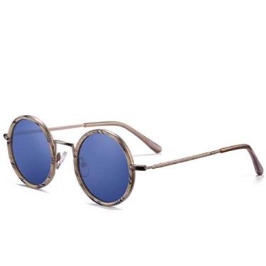 Imagem de Óculos de sol Unissex Polarizado, Óculos de Sol Unissex Redondo com Lentes Proteção Uv400 (C3)