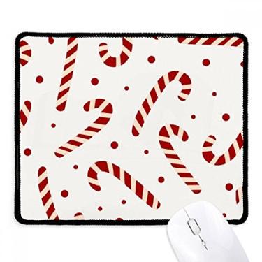 Imagem de Mousepad de Natal para festival de repetição branco com borda costurada para jogos